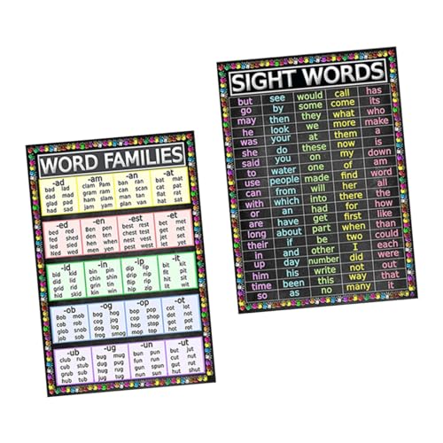 HYTROVE 2 Stück Lernposter Teilig Uv Beständig Alphabet Wörter Sichtworter Pädagogisch für Klassenzimmer Kinderzimmer Vorschule Dekoration HYTROVE 2 Stück Lernposter Teilig Uv Beständig Alphabet Wörter Sichtworter Pädagogisch für Klassenzimmer Kinderzimmer Vorschule Dekoration von HYTROVE