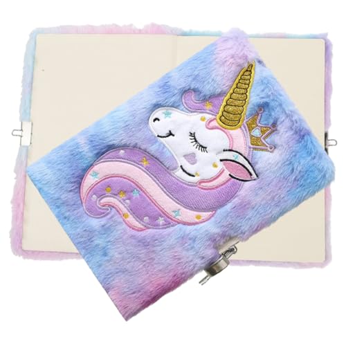 HYTROVE 2 Stück Notizbuch mit Schloss Flauschiges Einhorn Notizbuch für Mädchen für Kreative Schreibideen und Reisen als von HYTROVE
