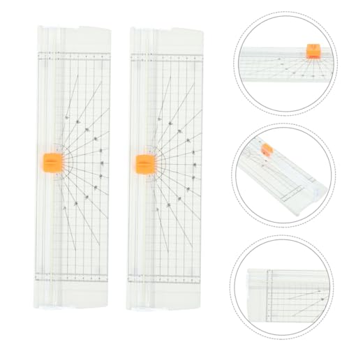 HYTROVE 2 Stück Papierschneider mit Präzisem Schneideschieber Faltbarer Manueller Cutter für Geradliniges Schneiden und Weiß für Scrapbooking Büro und Bastelprojekte von HYTROVE