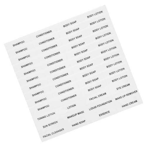 HYTROVE 20 Blatt Reise Etiketten für Kosmetikflaschen Selbstklebende Aufkleber für Hautpflegeprodukte Transparente Wasserdichte Etiketten für Einfache Organisation und Klassifizierung von HYTROVE