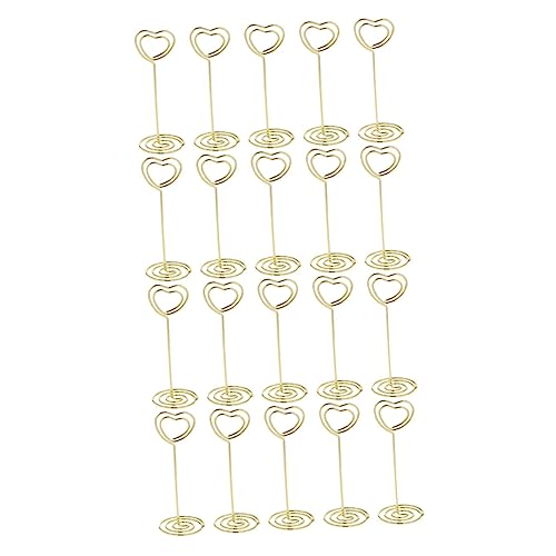 HYTROVE 20 Stück Kreative Kartenhalter Herzform Praktische Memo Halter für Fotos Tischkarten und Notizen für Hochzeiten Partys und Besondere Anlässe Goldene Farbe von HYTROVE
