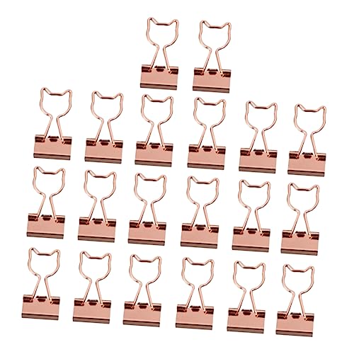 HYTROVE 20 Stück Metall Binder Clips im Katzen Design Chic Büroklammern für Schule Büro Langlebig und Leicht zur Organisation von Dokumenten und Kreativen Bastelarbeiten von HYTROVE