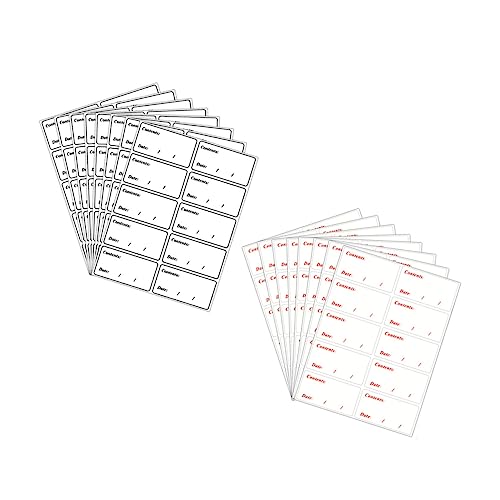 HYTROVE 200 Stück Lebensmittel Aufkleber für Gefrierbehälter Ablösbare Etiketten für Lebensmittelaufbewahrung Selbstklebende Sticker für Kühlschrank und Gefrierfach Wasserfest Schwarz und von HYTROVE
