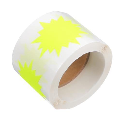 HYTROVE 200 Stück Verkaufspreis-etiketten: Flohmarkt-preisaufkleber, Fluoreszierende Papierschilder, Etiketten Für Einzelhandelsgeschäfte, Märkte, Geschäfte, Gelb von HYTROVE