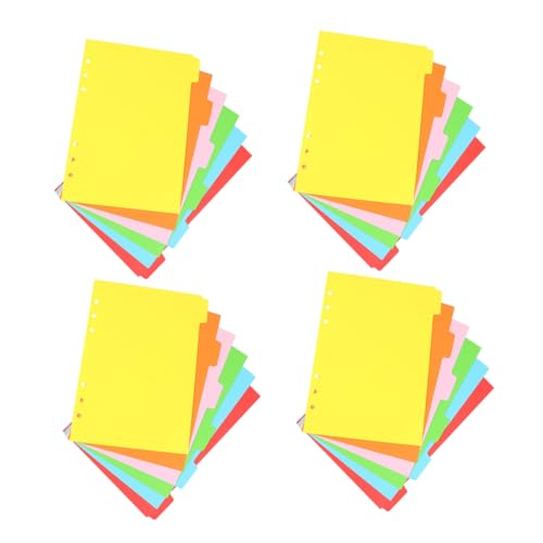 HYTROVE 24 Stück A5 Farbige Trennblätter für Loseblatt Praktische Seitenmarkierungen mit 6 Löchern für Notizbücher und Ordner HYTROVE 24 Stück A5 Farbige Trennblätter für Loseblatt Praktische Seitenmarkierungen mit 6 Löchern für Notizbücher und Ordner von HYTROVE