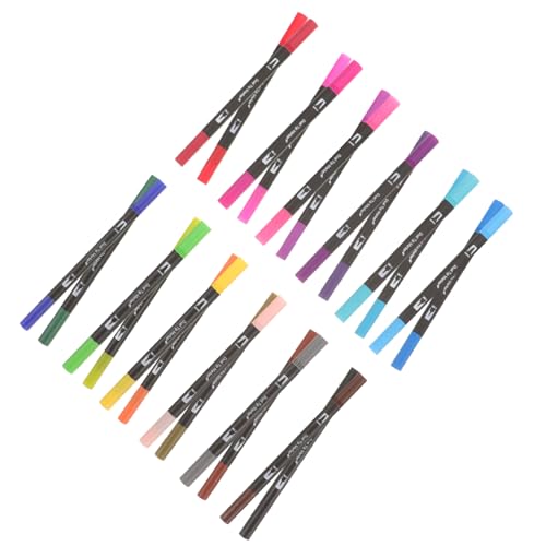 HYTROVE 24 Stück Dual Brush Marker Stifte für Wasserbasierte Malstifte Farben für Kreative DIY Projekte und Kunstbedarf Schule von HYTROVE