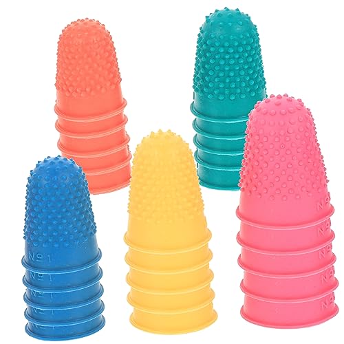 HYTROVE 25 Stück Gummifingerlinge Antirutsch Finger Cots Verschleißfeste Fingerprotektoren für Küche Garten Handwerk Elastisch Bequem Antistatisch Zufällige Farbe von HYTROVE