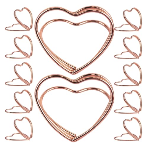 HYTROVE 25 Stück Herzförmige Metall Kartenhalter für Fotos und Platzkarten für Hochzeiten Partys und Bürodekoration Multifunktional Robustes Design Roségold von HYTROVE