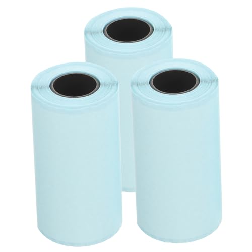 HYTROVE 3 Rollen Selbstklebendes Thermodruckpapier für Etiketten Weiße Etiketten mit Blauer Rückseite für Korrekturen Bürobedarf und Schulprojekte von HYTROVE