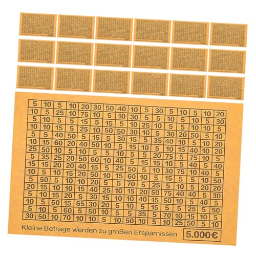 HYTROVE 30 Blatt Sparbox Aufkleber Euro Challenge Sticker für Geldbox mit Zahlenetiketten zur Einfachen Erfassung von Ersparnissen für Geburtstage und Feiertage von HYTROVE