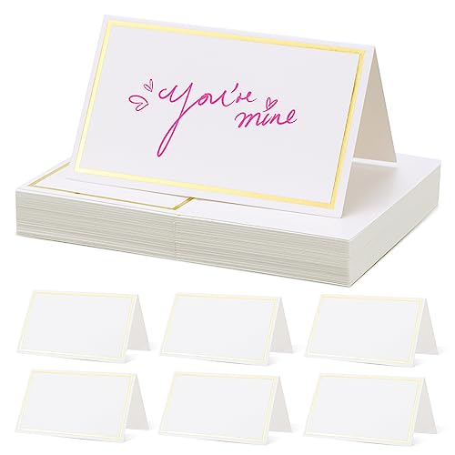 HYTROVE 40 Stück Tischkarten mit Goldfolienrand Platzkarten für Hochzeit Bankett Dinner Party Beschriftbar und Elegant für Festliche Anlässe HYTROVE 40 Stück Tischkarten mit Goldfolienrand Platzkarten für Hochzeit Bankett Dinner Party Beschriftbar und Elegant für Festliche Anlässe von HYTROVE
