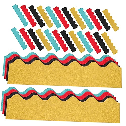 HYTROVE 40Stücke Teiliges Wellenmuster Glitzer Randverkleidung für Pinnwände Abnehmbare Dekoration für Kreative Bastelprojekte und Klassenzimmergestaltung HYTROVE 40Stücke Teiliges Wellenmuster Glitzer Randverkleidung für Pinnwände Abnehmbare Dekoration für Kreative Bastelprojekte und Klassenzimmergestaltung von HYTROVE