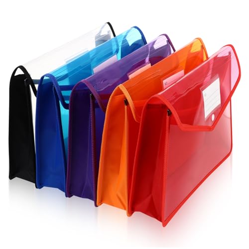 HYTROVE 5 Stück Transparente Kunststoff Dokumentenmappe mit Druckknopfverschluss Organizer für Büro und Zuhause für Dokumente und Unterlagen Großzügiger Stauraum Klare Sichttaschen HYTROVE 5 Stück Transparente Kunststoff Dokumentenmappe mit Druckknopfverschluss Organizer für Büro und Zuhause für Dokumente und Unterlagen Großzügiger Stauraum Klare Sichttaschen von HYTROVE