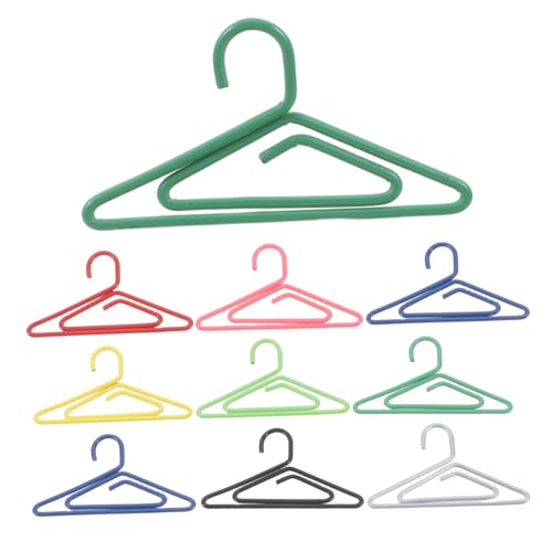 HYTROVE 50 Stück Mini Kleiderbügel Büroklammern Kreative Bunte Metall Papierclips als Lesezeichen und Notizenhalter für Schule und Büro Stabil und Zufällige Farbe Zufällige Farbe von HYTROVE