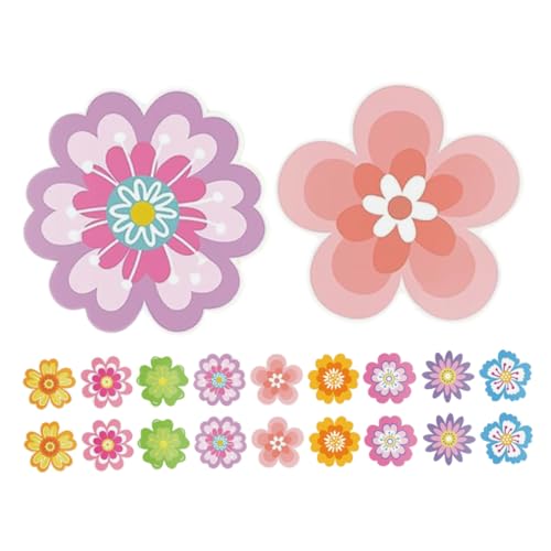 HYTROVE 54 Stück Doppelseitige Papier Ausschnitte für Pinnwände Bunte Blumenpapier Cutouts für Klassenzimmer und Kreative Projekte von HYTROVE