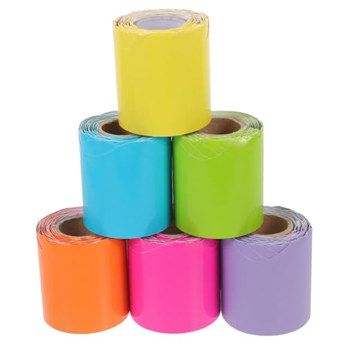 HYTROVE 6 Rollen Wasserdichte Schuldekoration Farbige Randverzierung für Pinnwände Tafel und Wandgestaltung Selbstklebend für Klassenzimmer und Büro HYTROVE 6 Rollen Wasserdichte Schuldekoration Farbige Randverzierung für Pinnwände Tafel und Wandgestaltung Selbstklebend für Klassenzimmer und Büro von HYTROVE