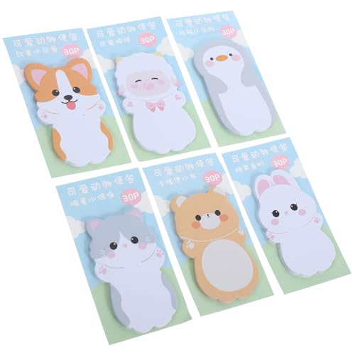HYTROVE 6 Sätze Kawaii Cartoon Tier Selbstklebende Notizblöcke für Studenten Büro und Kreative Projekte Praktische und Dekorative Haftnotizen für Notizen und Erinnerungen HYTROVE 6 Sätze Kawaii Cartoon Tier Selbstklebende Notizblöcke für Studenten Büro und Kreative Projekte Praktische und Dekorative Haftnotizen für Notizen und Erinnerungen von HYTROVE