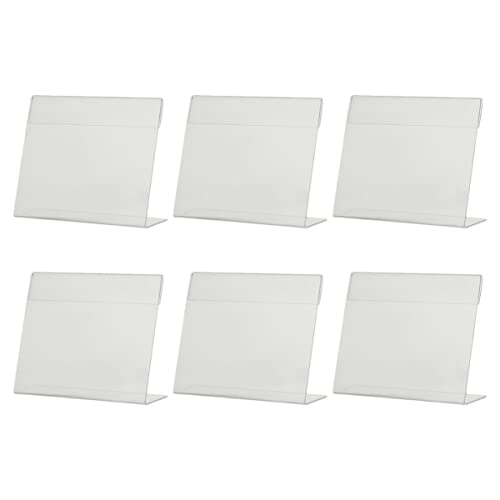HYTROVE 6 Stück Acryl Preisaufsteller Teilig Langlebige Transparente Schilderhalter für Preisschilder Flyer und Werbung für Supermärkte Geschäfte und Hochzeiten von HYTROVE