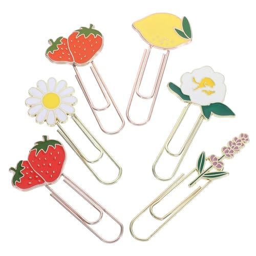 HYTROVE 6 Stück Erdbeer und Blumenformen für Dokumente Notizen und Journale Lustige und Sichere Büroklammern für Schule und Zuhause HYTROVE 6 Stück Erdbeer und Blumenformen für Dokumente Notizen und Journale Lustige und Sichere Büroklammern für Schule und Zuhause von HYTROVE