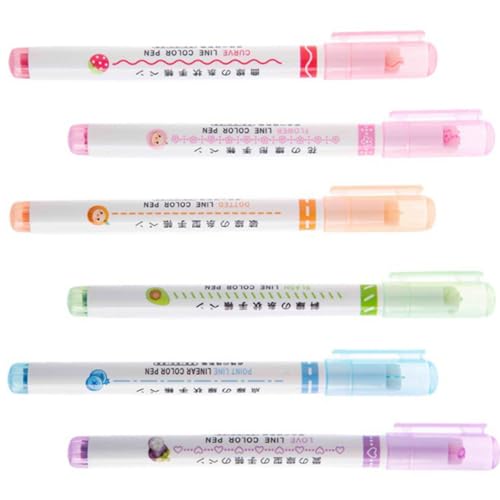 HYTROVE 6 Stück Marker Pens für Hochlighter für Bürobedarf Vielseitige Stifte Verschiedenen Farben Notieren Zeichnen und Journaling von HYTROVE
