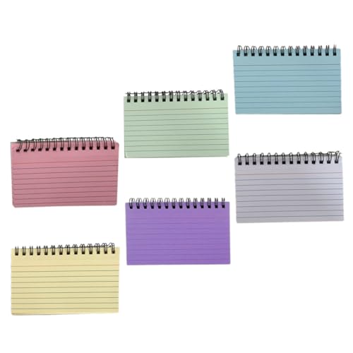 HYTROVE 6 Stück Spiral Notizbücher Farben Liniert und Abreißkarten Tragbare Notizblöcke für Meetings Kleine Memo Pads für Erinnerungen und Notizen von HYTROVE