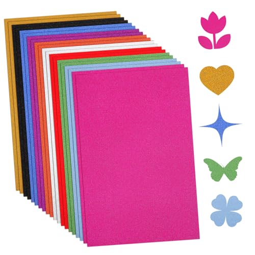 HYTROVE 60 Blatt Glitzerkarton Buntes Bastelpapier mit Glitzereffekt für Scrapbooking Einladungen und Dekorationen M² Gemischte Farben Reißfest und Vielseitig Einsetzbar HYTROVE 60 Blatt Glitzerkarton Buntes Bastelpapier mit Glitzereffekt für Scrapbooking Einladungen und Dekorationen M² Gemischte Farben Reißfest und Vielseitig Einsetzbar von HYTROVE
