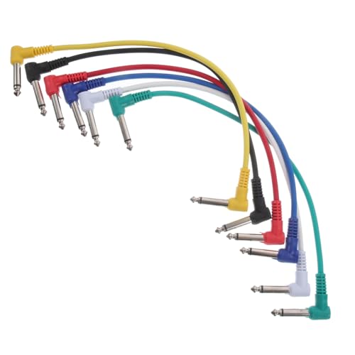 HYTROVE 6Stücke Gitarren Patchkabel Männlich zu Männlich Rechtwinklig für Effektpedale und Musikinstrumente Robust und Tragbar für Studio und Bühne von HYTROVE