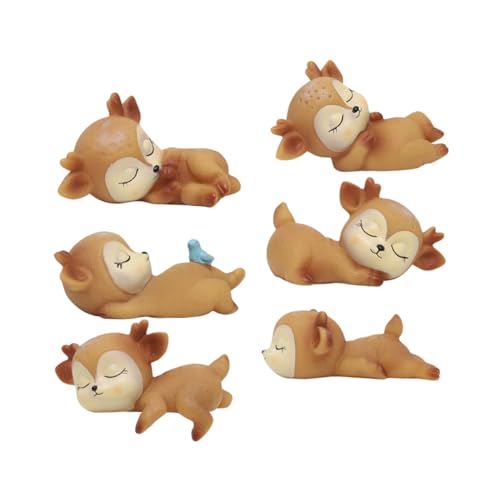 HYTROVE 6st Süßes Kitz-Ornament REH Hirschfigur Kuchendekoration Geweih Figuren Dekorationen Schicke Hirschverzierungen Kleine Hirschverzierungen Colorful Vinyl HYTROVE 6st Süßes Kitz-Ornament REH Hirschfigur Kuchendekoration Geweih Figuren Dekorationen Schicke Hirschverzierungen Kleine Hirschverzierungen Colorful Vinyl von HYTROVE