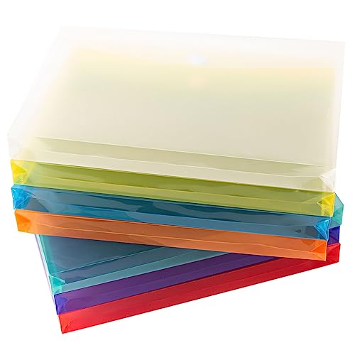 HYTROVE 7 Stück Teiliges Dokumenten Organizer Transparente Aktenmappe mit Druckknopfverschluss für Büro Schule und Zuhause Platzsparend und Farblich Sortierbar von HYTROVE