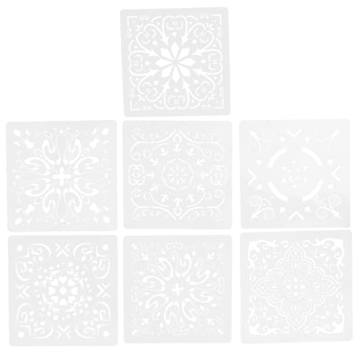 HYTROVE 7 Stück Wiederverwendbare Mandala Schablonen für Wand Bodenmalerei Vielseitige DIY Malvorlagen aus Langlebigem Material Geeignet für Acrylfarbe Schwammtechnik Sprühfarbe von HYTROVE