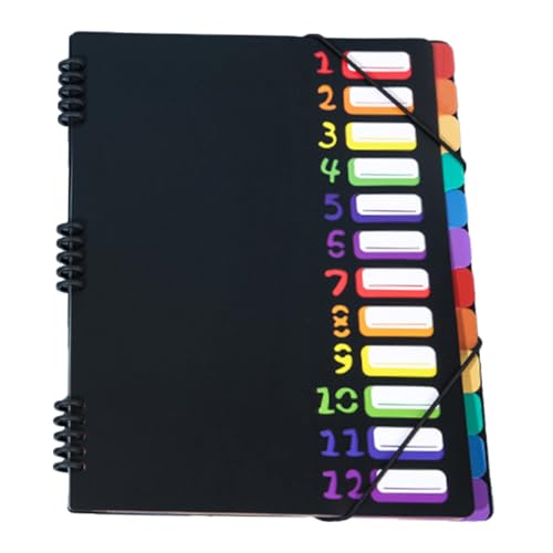 HYTROVE Fächerordner mit Schichten Ergonomischer Dokumenten Organizer aus Langlebigem Material mit Farbcodierten Registerkarten für Büro und Schule Sicherer Verschluss von HYTROVE