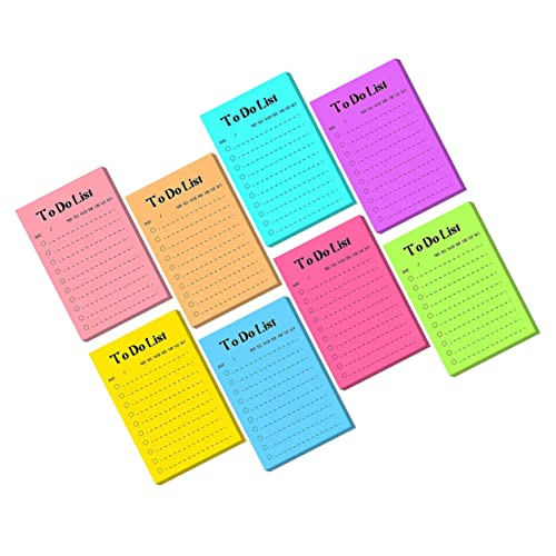HYTROVE Haftnotizen aus Fluoreszierendem Papier Praktische To Do Listen für Schule und Büro Selbstklebende Notizzettel für Studenten Stark Haftend und Wiederablösbar von HYTROVE