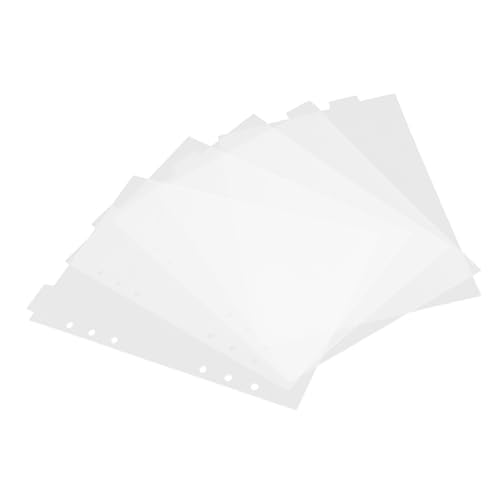 HYTROVE Klarer Notizbuch Trennblatt aus PVC Abnehmbar Transparente Registerseiten mit Löchern für Ordner Berichte Journale und Präsentationen von HYTROVE