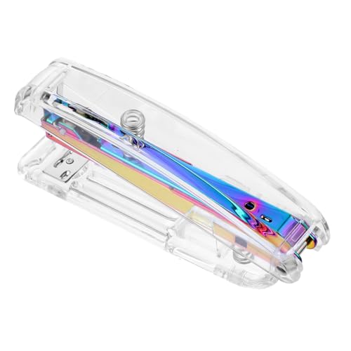 HYTROVE Transparenter Acryl Heftgerät für Büro und Schule Handhefter für Schüler Schreibtischzubehör für Klassenkameraden und Kollegen Farbenfrohes Design von HYTROVE