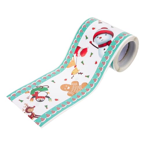 HYTROVE Weihnachtlicher Cartoon für Tafel Dekoratives Border für Schul und Klassenzimmer Selbstklebende Border Sticker mit Festlichem Design zur Gestaltung von Ankündigungen und Displays von HYTROVE