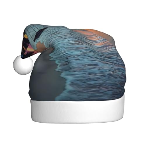 HYTTER Coconut Beach Sunset Hängematte Weihnachtsmütze für Erwachsene – festlich, weich, leicht und gut zu berühren, Urlaubszubehör von HYTTER