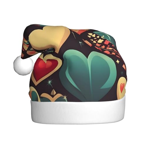 HYTTER Weihnachtsmütze mit Herz-Blumenmotiv für Erwachsene – festlich, weich, leicht und angenehm anzufassen, Urlaubszubehör von HYTTER