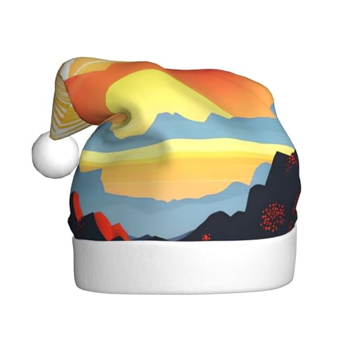 HYTTER Weihnachtsmütze mit hellem Sonnenaufgang für Erwachsene – festlich, weich, leicht und gut anzufassen, Urlaubszubehör von HYTTER