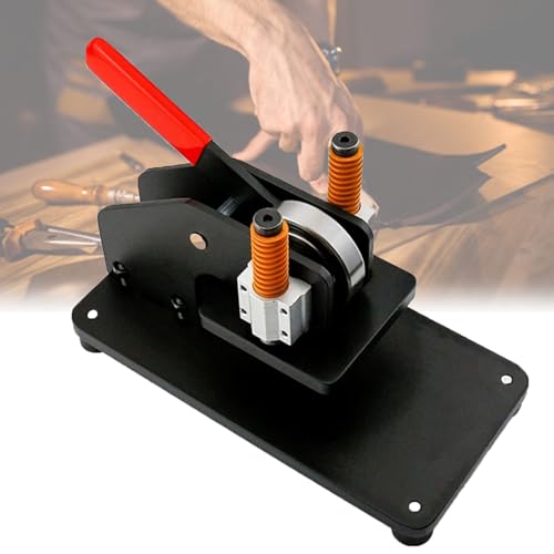 Manuelle Lederstanzmaschine, manuelle Lederpresse, Plattengröße 10 x 10 cm, 45 mm Hub, 1 t Druck, einfach zu bedienen, für DIY-Bastelarbeiten wie Lochen, Schneiden und Formen von HYYKEJI
