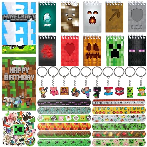 HYZMSZA 102 Stück Videospiel Party Mitgebsel, Kindergeburtstag Gastgeschenke, Give Away Gastgeschenk für Kindergeburtstag, Gamer Gastgeschenke Mitgebsel Set, Pixel Party Mitgebsel Kinder von HYZMSZA