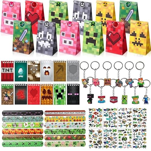 HYZMSZA Videospiel Party Mitgebsel, Kindergeburtstag Gastgeschenke, Give Aways Mitgebsel mit Schlüsselanhänger Notizbuch Aufkleber Spiel Armbänder Geschenktüten, Gamer Theme Party Zubehör HYZMSZA Videospiel Party Mitgebsel, Kindergeburtstag Gastgeschenke, Give Aways Mitgebsel mit Schlüsselanhänger Notizbuch Aufkleber Spiel Armbänder Geschenktüten, Gamer Theme Party Zubehör von HYZMSZA