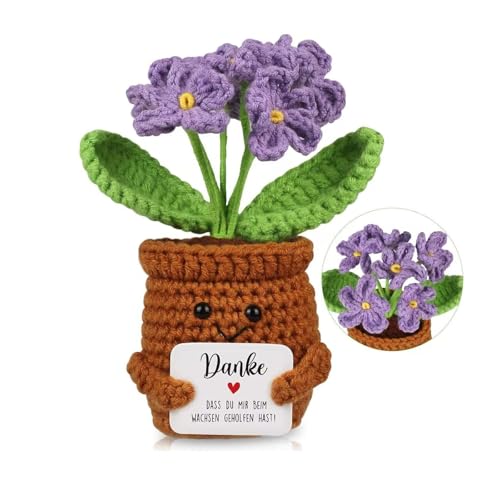 HYZSHL Gehäkelte Blumen, Flower, Häkelblume, Häkelblumen, Häkelblume Vergissmeinnicht Lila, Handgemachte Dekoration für Zuhause und Büro, Inspirierendes Geschenk für Studenten und Freunde von HYZSHL