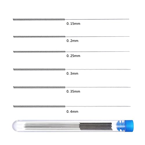 HZADY 10 Stück Edelstahl-Düsenreinigungsnadeln Werkzeug 0,15 mm 0,2 mm 0,25 mm 0,3 mm 0,35 mm 0,4 mm Bohrer Kompatibel mit V6-Düse 3D-Druckerteilen (Size : Mixed Size) von HZADY