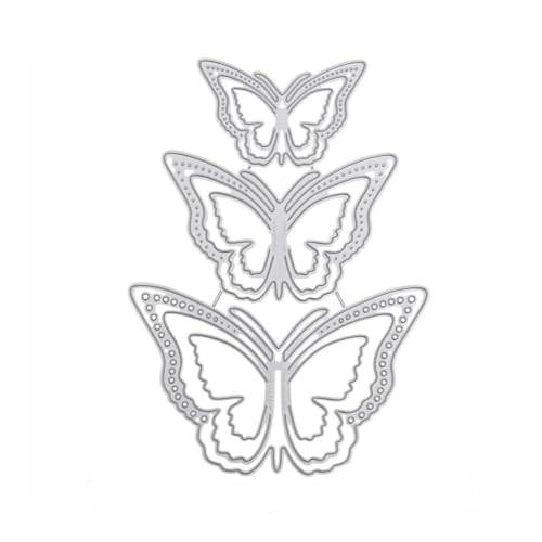 HZAOPZE 3 pcs Super hübsch 3D Schmetterling Metall Stanzformen-Frühling Blume Schmetterling Rahmen Stanzformen Schablonen DIY Scrapbooking Dekorative Prägung Papier Scrapbooking Kartenherstellung von HZAOPZE