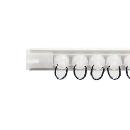 HZEPDVT Selbstklebendes Vorhangschienen-Set, stanzfreie Gleitschiene mit hängendem Rad, seitlich montiertes, Oben montiertes Führungsschienen-Vorhangzubehör(50cm(19.7in)) von HZEPDVT