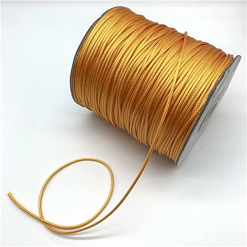 HZLXF1 0,5 mm 0,8 mm 1 mm 1,5 mm 2 mm Goldgelb gewachste Baumwollkordel gewachster Faden Kordelschnur Riemen Halskette Seil geeignet for die Schmuckherstellung (Color : 1, Size : 0.8mm 10yards) von HZLXF1