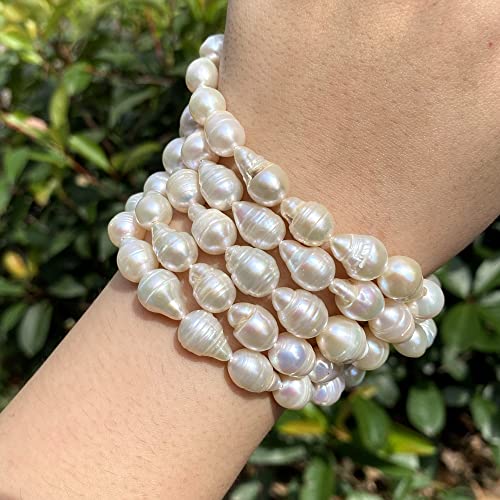 HZLXF1 14 stücke natürliche süßwasserperlen perlen barocke Perle lose perlen for schmuckherstellung DIY. Halskettenarmband Ohrring Zubehör (Color : Small Baroque, Item Diameter : 8x12mm) von HZLXF1