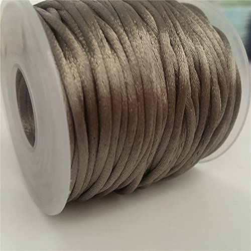 HZLXF1 2 mm, 30 Meter/Rolle, Satinschnur, Faden, Armband, geflochtene Schnur, geeignet for DIY-Quasten, Perlenfaden (Color : 814 lt Coffee) von HZLXF1