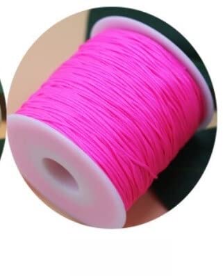 HZLXF1 25 Yards 0,8 mm Nylonschnur Faden Knoten Makramee Schnur Armband geflochtene Schnur DIY Quasten Perlenschnur Faden (Color : Neon pink F106, Size : 25 Yards Roll) von HZLXF1
