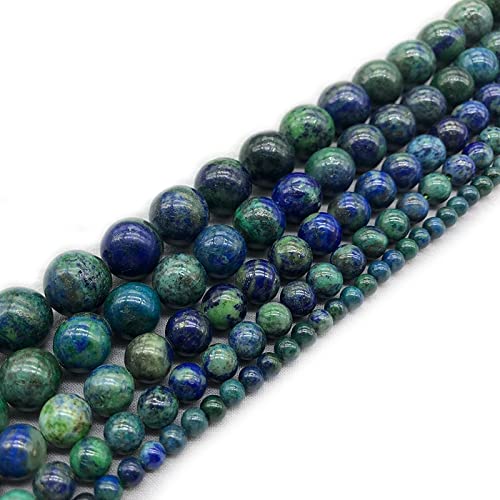 HZLXF1 Natürliche Lapislazuli Stein Malachit Azurit Agat Perlen for Schmuckherstellung Armband Halskette 4 6 8 10 12mm DIY. (Color : Blue, Item Diameter : 12mm Approx 30beads) von HZLXF1